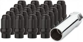 img 4 attached to Set Of 20 DPAccessories Black 12X1.25 Closed End ET Spline Tuner Lug Nuts For Aftermarket Wheels - Improved LCE3L5HESBK04020