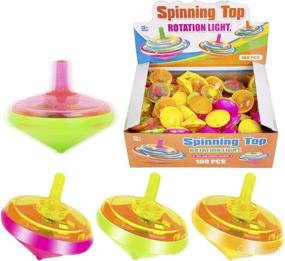 img 4 attached to 🔮 PROLOSO 100 Pcs Light Up Spinning Tops: LED Flashing Spinners with Gyroscope for Mesmerizing Fun!
