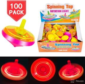 img 3 attached to 🔮 PROLOSO 100 Pcs Light Up Spinning Tops: LED Flashing Spinners with Gyroscope for Mesmerizing Fun!