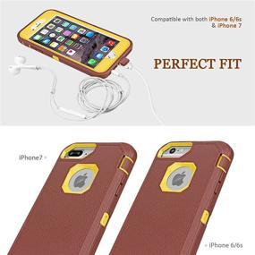 img 1 attached to FOGEEK IPhone 8 Case,IPhone 7 Case, IPhone 6S Case, [No Screen Protector] Belt-Clip Protective Heavy Duty Kickstand Cover [Shockproof] Cover Compatible For IPhone 8/7/6/6S (NOT Plus(Brown And Yellow)
