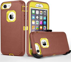 img 4 attached to FOGEEK IPhone 8 Case,IPhone 7 Case, IPhone 6S Case, [No Screen Protector] Belt-Clip Protective Heavy Duty Kickstand Cover [Shockproof] Cover Compatible For IPhone 8/7/6/6S (NOT Plus(Brown And Yellow)