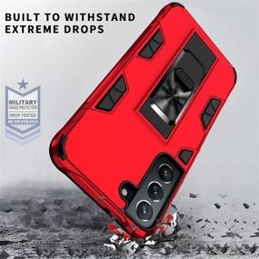 img 1 attached to Samsung Galaxy S22 Case Military Grade Shockproof With Kickstand Stand Built-In Magnetic Car Mount Armor Heavy Duty Protective Case For Samsung Galaxy S22 Phone Case (Red)