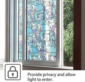 img 1 attached to Anti-UV Stained Glass Privacy Window Film: Non-Adhesive Vinyl Static Cling Decorative Window Stickers For Home, Bedroom, And Office