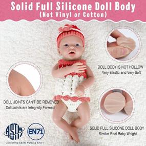 img 2 attached to Realistic Handmade Full Silicone Baby Doll - 14 Inch Girl - Reborn Silicone Baby Doll That Resembles Real Kids By Vollence