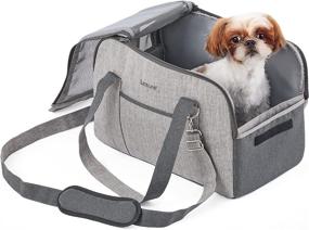 img 4 attached to 🐶 Airline Approved Soft Sided Dog Carrier for Small/Medium Dogs and Cats up to 15-25 lbs – Collapsible Puppy Travel Bag, M/L Size