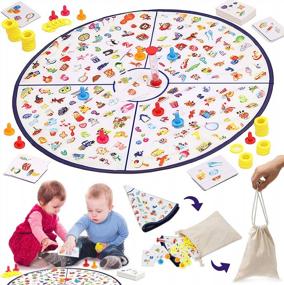 img 4 attached to Маленькая детективная игра на память для детей и семьи - образовательная подходящая настольная карточная игра со складным ковриком, идеально подходящая для дошкольной обучающей игрушки для мальчиков и девочек в возрасте 3-7 лет, 23 дюйма
