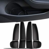 🔧 upgraded set of 4: motrobe door side storage box door handle armrest tray organizer for 2016-2021 tesla model 3 front rear door logo
