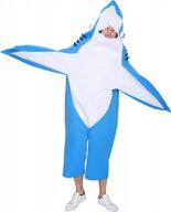 eraspooky blue adult shark mascot costume for parties and halloween dress-up logo