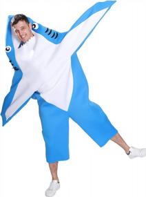 img 2 attached to EraSpooky Blue Adult Shark Mascot Costume For Parties And Halloween Dress-Up