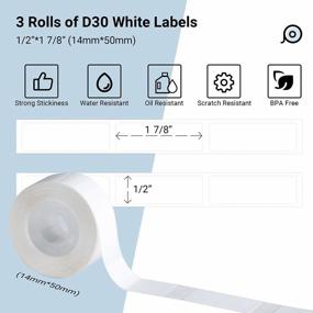 img 3 attached to D30 Labels, Compatible With Phomemo D30 Label Maker, White Thermal Label 0.55X1.97In (14X50Mm), Label Maker Paper Blank Label Printer Paper Self-Adhesive For Name Price Storage (3 Rolls)