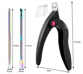 img 2 attached to 3-In-1 Adjustable Acrylic Nail Clipper For Manicure Home DIY Use - Cuticle Pusher Peeler & Nail Tip Cutter Included (Black)
