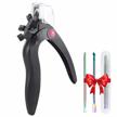 3-in-1 adjustable acrylic nail clipper for manicure home diy use - cuticle pusher peeler & nail tip cutter included (black) logo