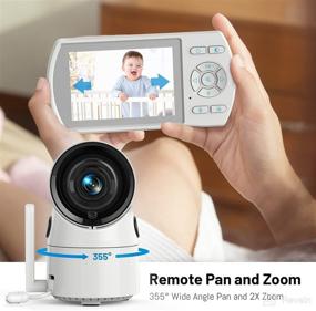 img 1 attached to 👶 Advanced Video Baby Monitor with Camera and Audio: Remote Pan, Optical Lens, VOX Mode, Night Vision, Lullabies, 4-Camera Support, 3.5'' LCD Screen