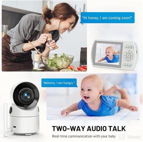 img 2 attached to 👶 Advanced Video Baby Monitor with Camera and Audio: Remote Pan, Optical Lens, VOX Mode, Night Vision, Lullabies, 4-Camera Support, 3.5'' LCD Screen