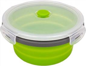 img 2 attached to 🥗 CARTINTS Green Collapsible Food Storage Containers: 4 Piece Set with Lids, Silicone Lunch Containers, Microwave and Freezer Safe