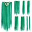 get your party on with swacc's 7-piece green clip-on hair extensions logo