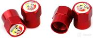 🦂 enhance your fiat abarth's style with xdg waterproof metal tire valve stem caps in red - scorpion logo with white background - punto 124/125/125/500 - styling accessories логотип