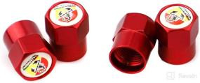 img 4 attached to 🦂 Enhance Your Fiat Abarth's Style with XDG Waterproof Metal Tire Valve Stem Caps in Red - Scorpion Logo with White Background - Punto 124/125/125/500 - Styling Accessories