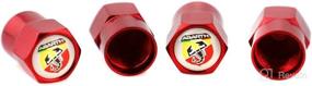 img 1 attached to 🦂 Enhance Your Fiat Abarth's Style with XDG Waterproof Metal Tire Valve Stem Caps in Red - Scorpion Logo with White Background - Punto 124/125/125/500 - Styling Accessories