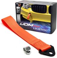 🏎️ ijdmtoy sports orange yellow racing style tow strap - universal fit for front or rear bumper logo