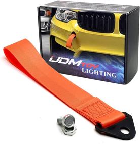 img 4 attached to 🏎️ iJDMTOY Sports Orange Yellow Racing Style Tow Strap - Universal Fit for Front or Rear Bumper