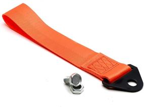 img 2 attached to 🏎️ iJDMTOY Sports Orange Yellow Racing Style Tow Strap - Universal Fit for Front or Rear Bumper