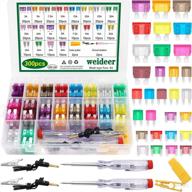 🚗 weideer 300pcs car fuses assortment kit - blade-type automotive fuses - standard & mini & low profile mini (3a 5a 7.5a 10a 15a 20a 25a 30a 35a 40a) with fuse puller and circuit tester: complete fuse kit for all car models logo