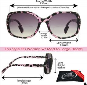 img 3 attached to Бифокальные солнцезащитные очки для чтения для женщин: большие тонированные оправы цвета гепарда или леопарда от ProSPORT