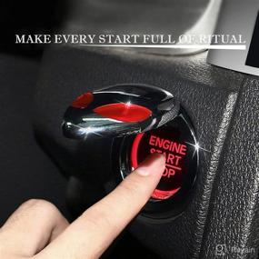 img 2 attached to 🚀 Metallic Alien Engine Start Stop Button Cover - Protective Interior Accessories for Women, Push Car Start Button Cover, Universal Key Ignition Decoration for Auto