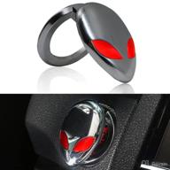 🚀 metallic alien engine start stop button cover - protective interior accessories for women, push car start button cover, universal key ignition decoration for auto logo