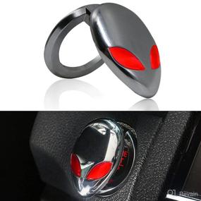 img 4 attached to 🚀 Metallic Alien Engine Start Stop Button Cover - Protective Interior Accessories for Women, Push Car Start Button Cover, Universal Key Ignition Decoration for Auto