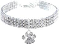 💎 rayminsino adjustable crystal diamond elastic heart claw pendant wedding pet collar with diamonds - small dog and cat necklace jewelry logo