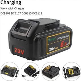 img 2 attached to High-Capacity Lithium-Ion Replacement Battery With LED Indicator For DEWALT DCB200 DCB204 DCD/DCF/DCG Series Tools - Compatible With Waitley Upgraded DCB206 20V MAX 6.0Ah
