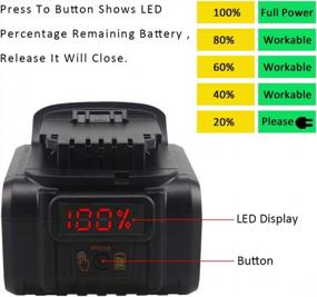 img 3 attached to High-Capacity Lithium-Ion Replacement Battery With LED Indicator For DEWALT DCB200 DCB204 DCD/DCF/DCG Series Tools - Compatible With Waitley Upgraded DCB206 20V MAX 6.0Ah
