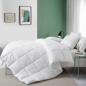 img 4 attached to Ultra-Soft 100% Cotton Shell Feather Down Comforter For Full/Queen Size Bed - Lightweight Duvet Insert With All-Season Light Warmth - Ideal Bedding For Maximum Comfort By Puredown®
