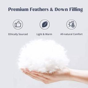 img 1 attached to Ultra-Soft 100% Cotton Shell Feather Down Comforter For Full/Queen Size Bed - Lightweight Duvet Insert With All-Season Light Warmth - Ideal Bedding For Maximum Comfort By Puredown®