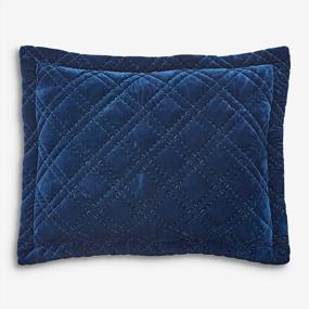img 1 attached to Стандартная накидка BrylaneHome Velvet Diamond Quilted - Deep Teal Blue