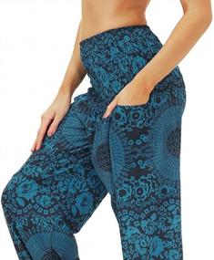 img 3 attached to Boho Yoga Palazzo Pants For Women - Ainuno'S Summer Lounge Wear With Pockets