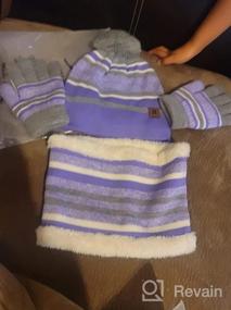 img 7 attached to Warm and Cozy Kids Hat Scarf Gloves Set: Winter Knit Beanies with Neck Warmer Gaiter - 3 Piece Bundle