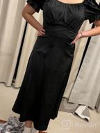 img 1 attached to Women'S Satin Midi Dress Puff Sleeve Off Shoulder Wrap Ruched Belt Party Wedding Guest Cocktail Dresses - Kirundo 2023 Summer review by Angela Kutzler