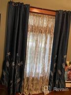 img 1 attached to Melodieux Wheat Embroidery Linen Textured Curtain For Living Room Bedroom, Rustic Farmhouse Style Flax Drape Grommet, Navy/Blue, 52 By 84 Inch (1 Panel) review by Michael Paquette