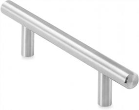 img 4 attached to 10 Pack Brushed Nickel 6" Euro Style Cabinet Pull Handles - 3-3/4" Hole Centers
