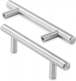 img 3 attached to 10 Pack Brushed Nickel 6" Euro Style Cabinet Pull Handles - 3-3/4" Hole Centers
