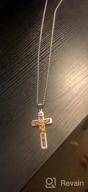 img 1 attached to HZMAN Stainless Steel Catholic INRI Cross Crucifix Pendant Necklace with Gold and Silver Tone Accents and 22+2 Inch Chain for Men and Women review by Porfirio Newitt