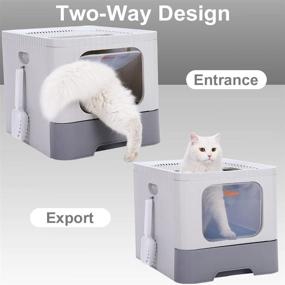 img 1 attached to 🐱 Hoopet Enclosed Cat Litter Box with Filter Lid, Anti-Splashing Design, Leak-proof for Medium and Large Cats, Drawer Type Cat Toilet for Easy Cleaning - Includes Litter Scoop