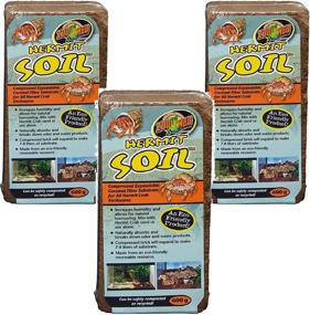 img 1 attached to 🥥 Zoo Med Hermit Soil Coconut Fiber Brick - 3 Pack, 600g Each
