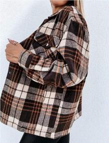 img 3 attached to Lentta Women'S Plaid Wool Blend Shacket: Stylish Button Down Shirt Jacket For Casual Wear