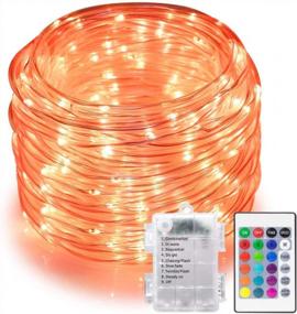 img 4 attached to Colorful And Convenient: ANJAYLIA 33 Ft Battery Operated Rope Lights With Remote For Outdoor Weddings, Christmas, And Garden Decor