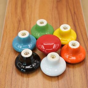 img 2 attached to Pack Of 15 Vibrant Red Ceramic Knobs - Mushroom Shaped Cabinet And Drawer Pulls For Dressers, Cupboards, And Wardrobes - 1.5 Inch (38Mm) Diameter