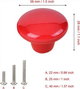 img 3 attached to Pack Of 15 Vibrant Red Ceramic Knobs - Mushroom Shaped Cabinet And Drawer Pulls For Dressers, Cupboards, And Wardrobes - 1.5 Inch (38Mm) Diameter